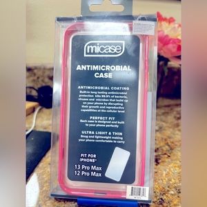 Phone case, pink, antimicrobial, fit for iPhone 13 Pro Max or 12 Pro Max